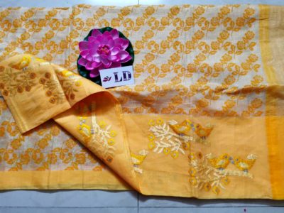Tissue print sarees with contrast borders (6)