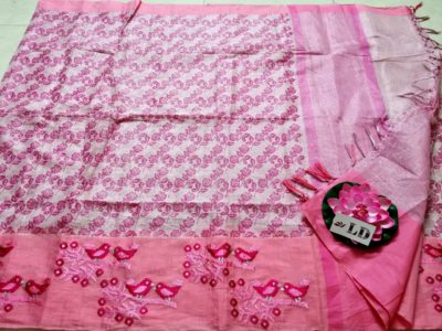 Tissue print sarees with contrast borders (7)