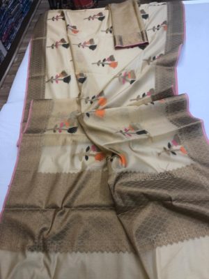 chanderi silk weaving sarees with blouse (8)