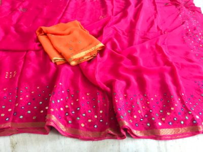 Pure crepe shibori dyeing sarees with blouse | siri designers