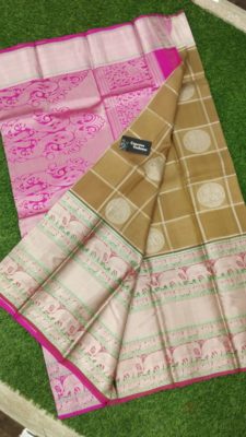 kanchi kora silk sarees with contrast blouse (3)