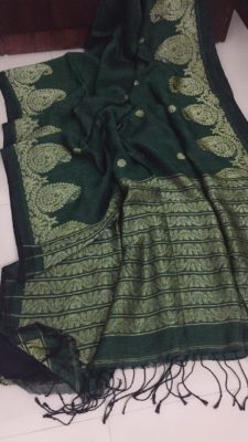 linen jamdhani sarees with blouse (1)