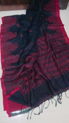 linen jamdhani sarees with blouse (4)