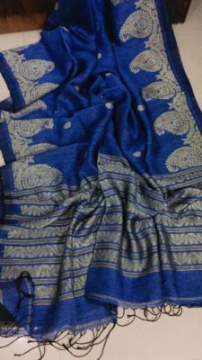 linen jamdhani sarees with blouse (5)