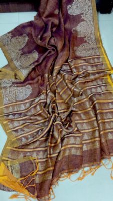 linen jamdhani sarees with blouse (8)
