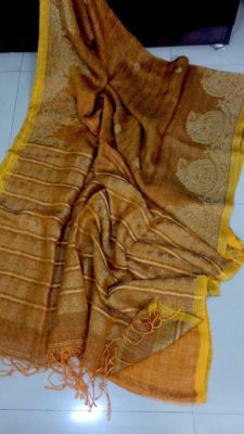 linen jamdhani sarees with blouse (9)