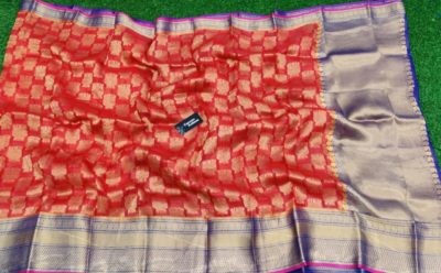 pure Kanchi organza silk sarees with blouse (1)