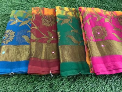 pure antique weaving brasso sarees with contrast blouse (1)