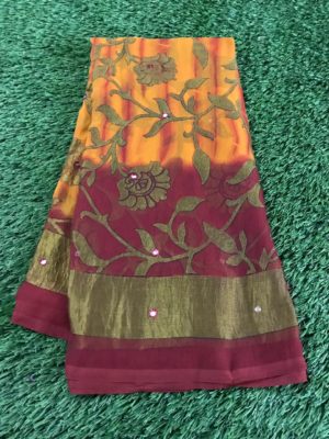 pure antique weaving brasso sarees with contrast blouse (4)