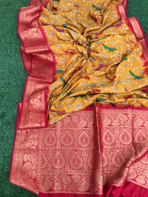 pure banarasi silk kalamkari weaving sarees (1)
