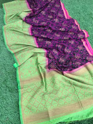pure banarasi silk kalamkari weaving sarees (2)