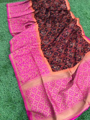 pure banarasi silk kalamkari weaving sarees (4)
