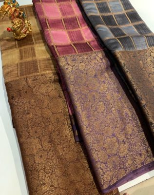 pure chiniya silk with antique zari border with blouse (8)