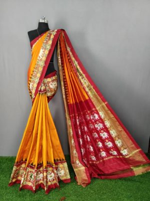 pure double ikkat sarees with blouse (3)