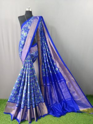 pure double ikkat sarees with blouse (4)