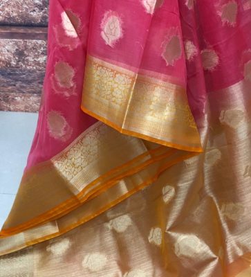 pure kora sarees handloom with blouse (4)
