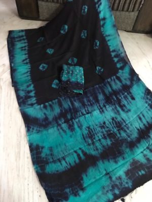 pure uppada jute silk sarees with shibori print (2)