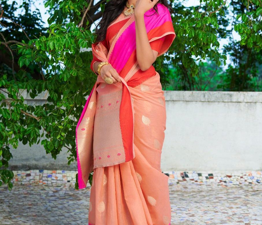 soft linen silk sarees with blouse (6)