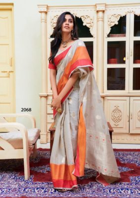 soft linen silk sarees with blouse (7)