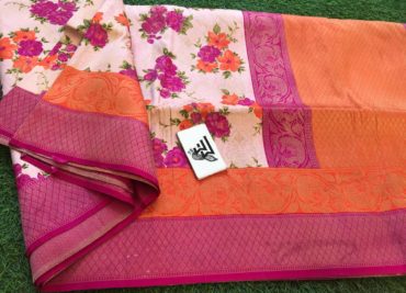 Banarasi soft silk sarees with prints (9)