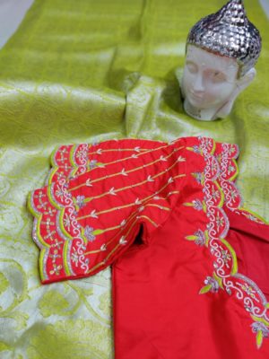 Beautiful banaras soft silk sarees with blouse (10)
