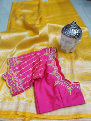 Beautiful banaras soft silk sarees with blouse (12)