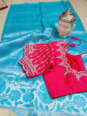 Beautiful banaras soft silk sarees with blouse (16)