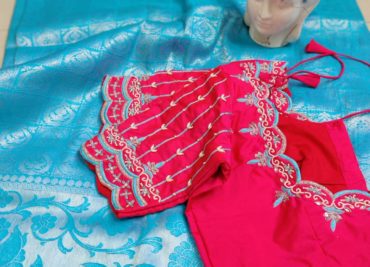 Beautiful banaras soft silk sarees with blouse (16)