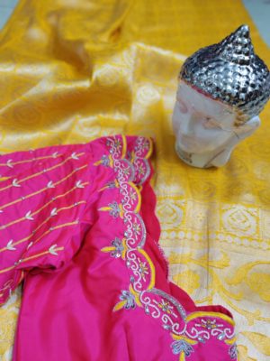 Beautiful banaras soft silk sarees with blouse (3)