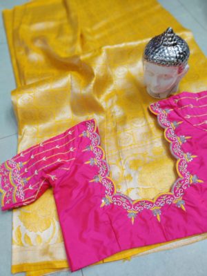 Beautiful banaras soft silk sarees with blouse (6)
