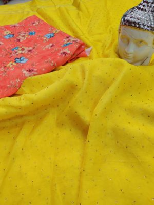 Beautiful pure jute silk sarees with designer blouse (8)
