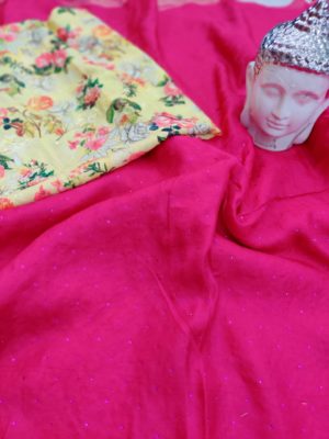 Beautiful pure jute silk sarees with designer blouse (9)