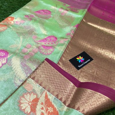 Beautiful tissue organza sarees with allover gold zari weaving (5)