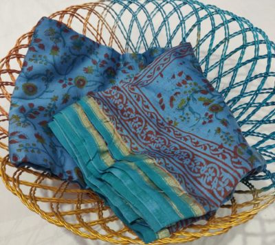 Chanderi silk handblock printed sarees with blouse (23)