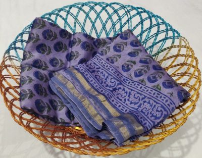 Chanderi silk handblock printed sarees with blouse (7)