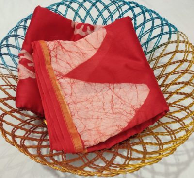 Chanderi silk handblock printed sarees with blouse (9)