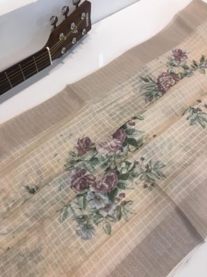 Designer silk digital print linen sarees (13)