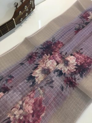 Designer silk digital print linen sarees (23)