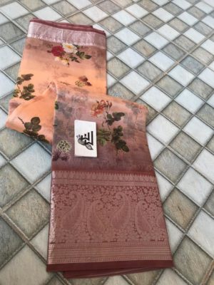 Digital printed handloom pure organza sarees (7)