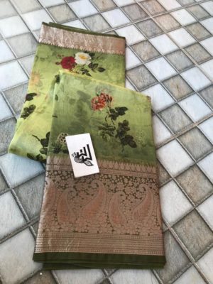 Digital printed handloom pure organza sarees (9)