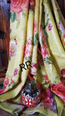 Floral silk linen sarees with price (12)