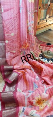 Floral silk linen sarees with price (18)