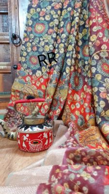 Floral silk linen sarees with price (8)