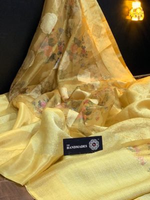 Handloom organza weaving sarees with digital print (11)