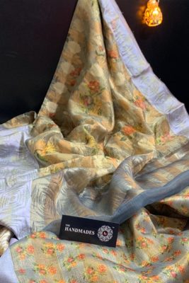 Handloom organza weaving sarees with digital print (7)