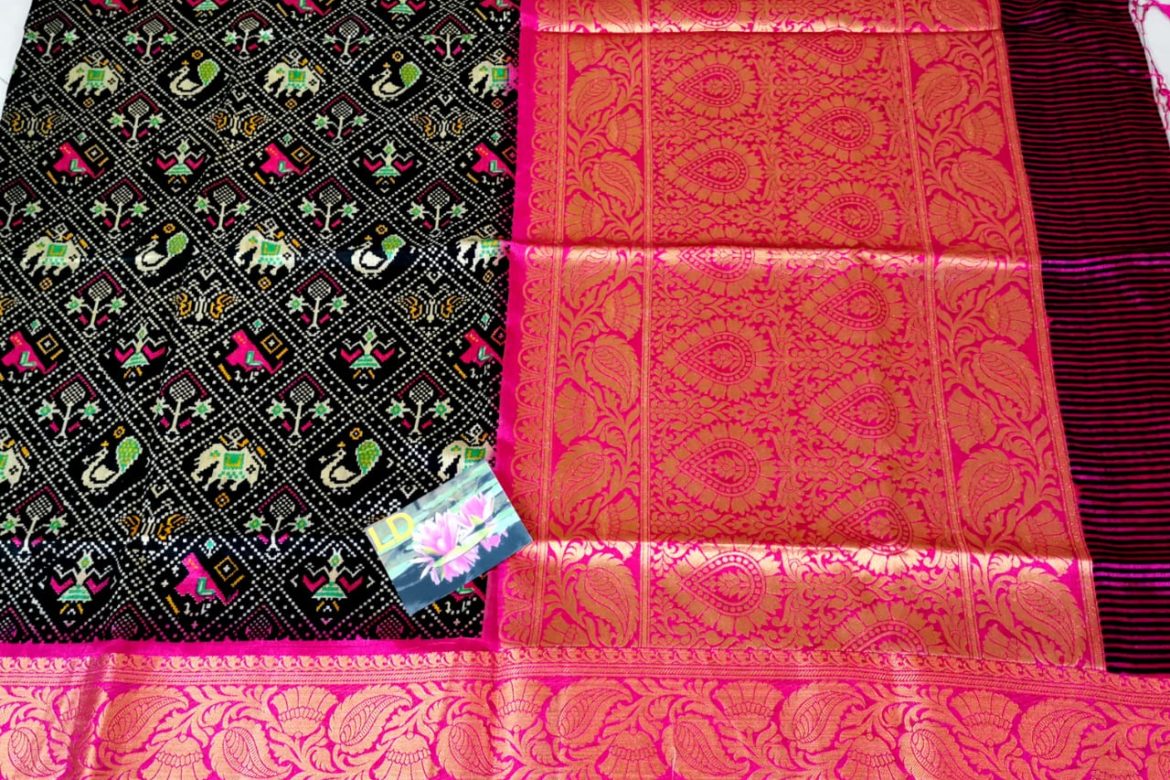 Ikkat jute silk kanjivaram weaving border sarees (1)
