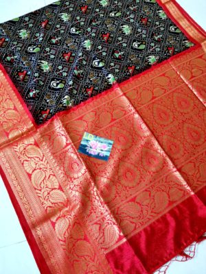 Ikkat jute silk kanjivaram weaving border sarees (10)