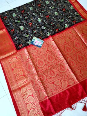 Ikkat jute silk kanjivaram weaving border sarees (3)