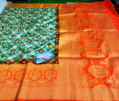 Ikkat jute silk kanjivaram weaving border sarees (4)
