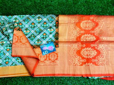 Ikkat jute silk kanjivaram weaving border sarees (5)